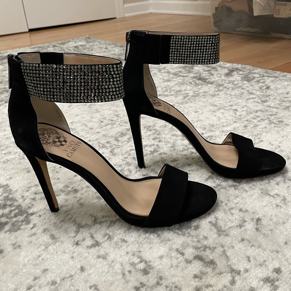 Vince Camuto Crystal Ankle Strap Heels